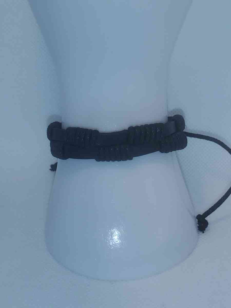 Faux Leather Bracelet 2 strap black - Roanoke, Virginia - FleaMarketBay