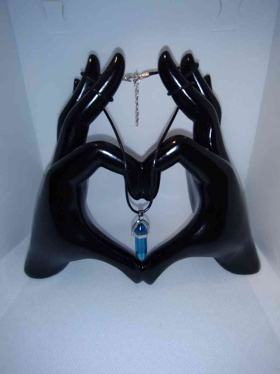 Blue Topaz Glass Pendant Necklace - Roanoke, Virginia - FleaMarketBay