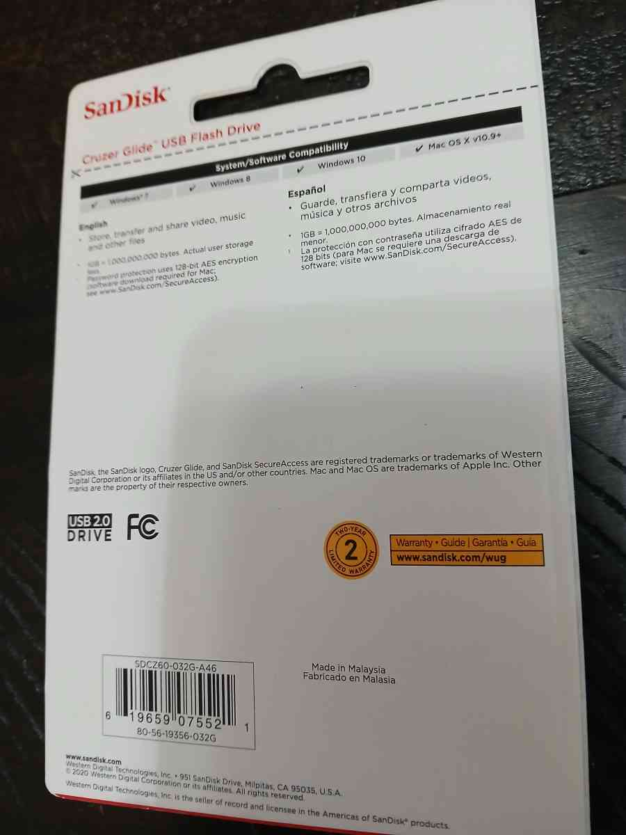 SanDisk USB 2 flash drive 32GB - Indianapolis, Indiana - FleaMarketBay