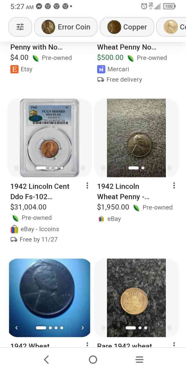 no mint stamp 1942 wheat penny - Knoxville, Tennessee - FleaMarketBay