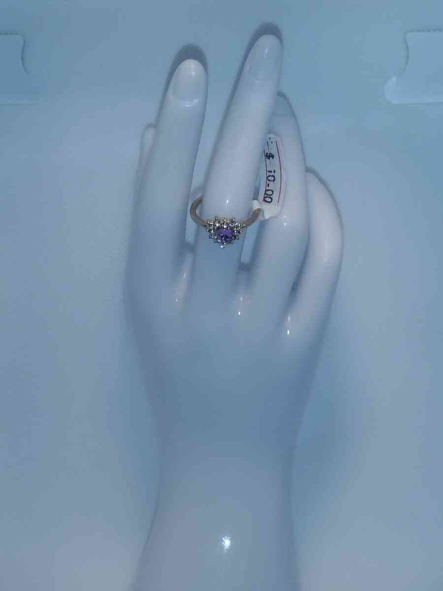 Purple White Heart Chic Rhinestone Ring - Roanoke, Virginia