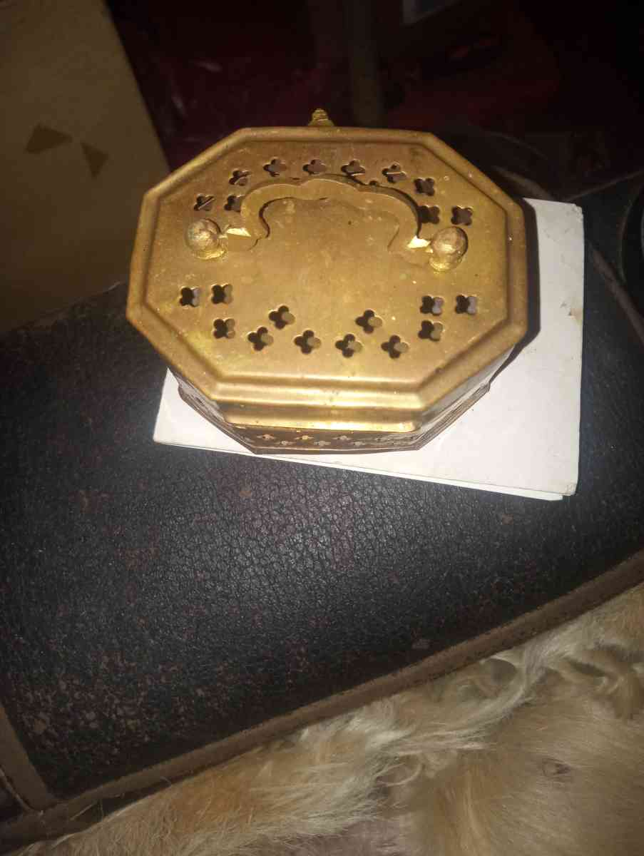 Vintage large Brass Cricket Box top swing handle front latch - Cleveland, Ohio