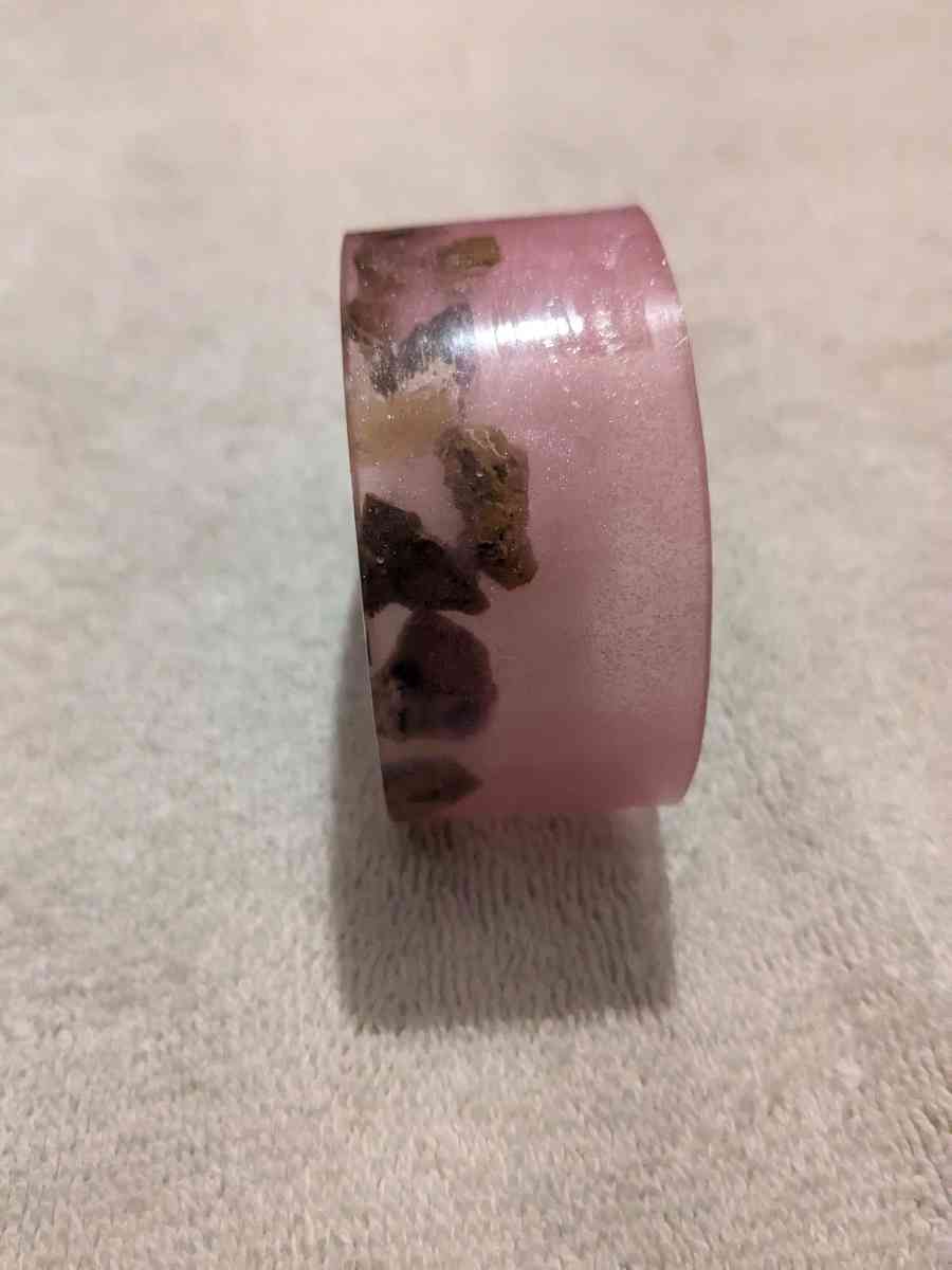 Pink Petrified Wood Cuff Bracelet - Calhan, Colorado - FleaMarketBay