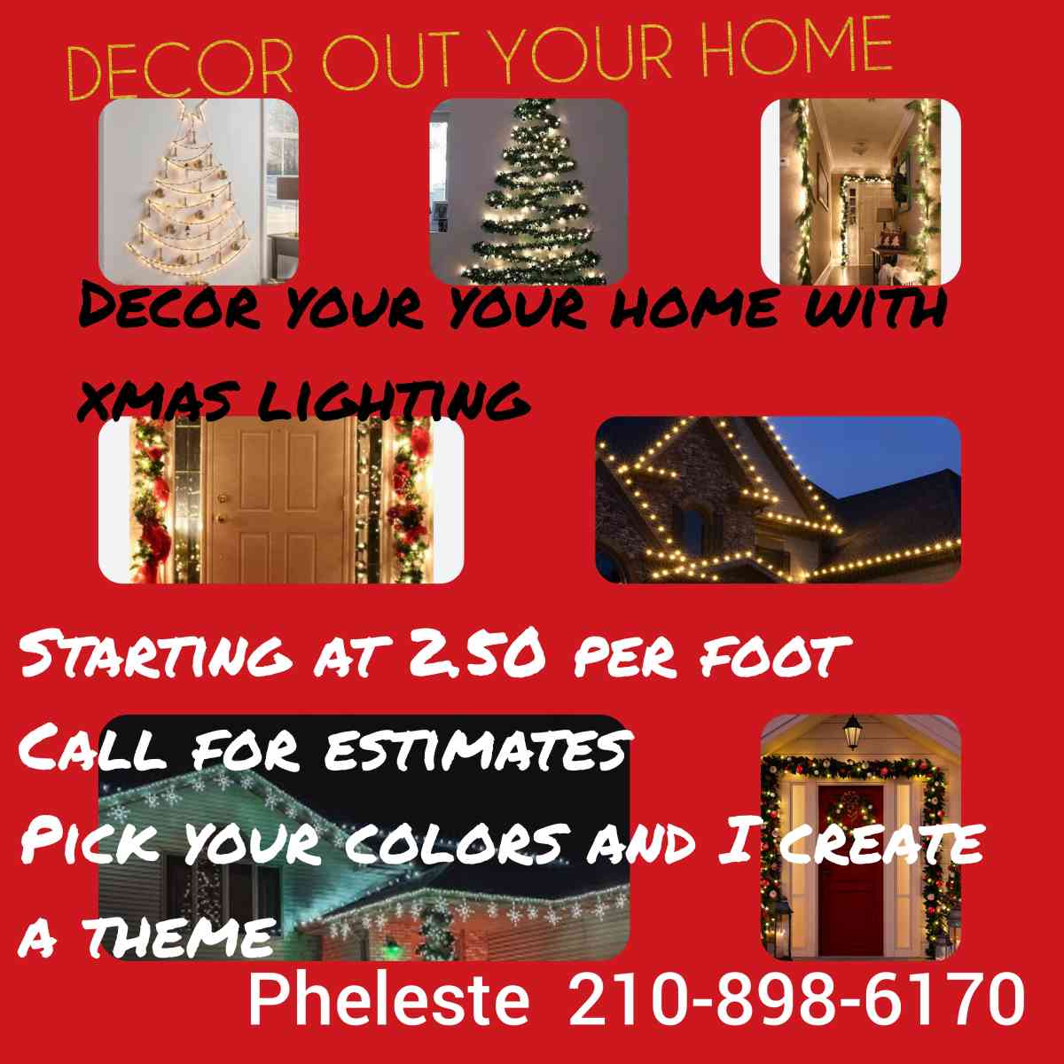 xmas lights installing - San Antonio, Texas