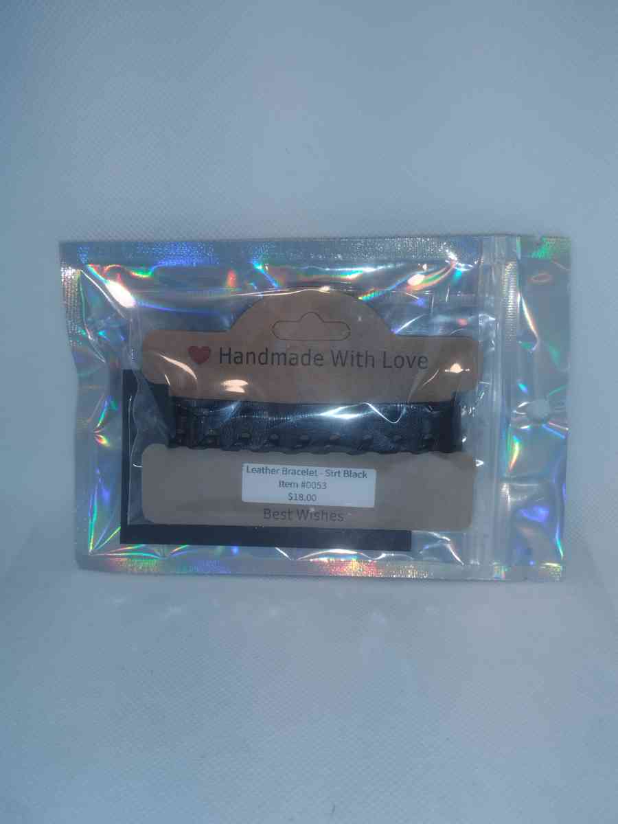 Faux Leather Bracelet straight black - Roanoke, Virginia - FleaMarketBay