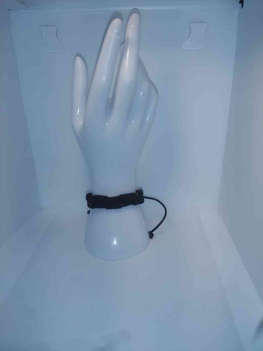 Faux Leather Bracelet 2 strap black - Roanoke, Virginia - FleaMarketBay