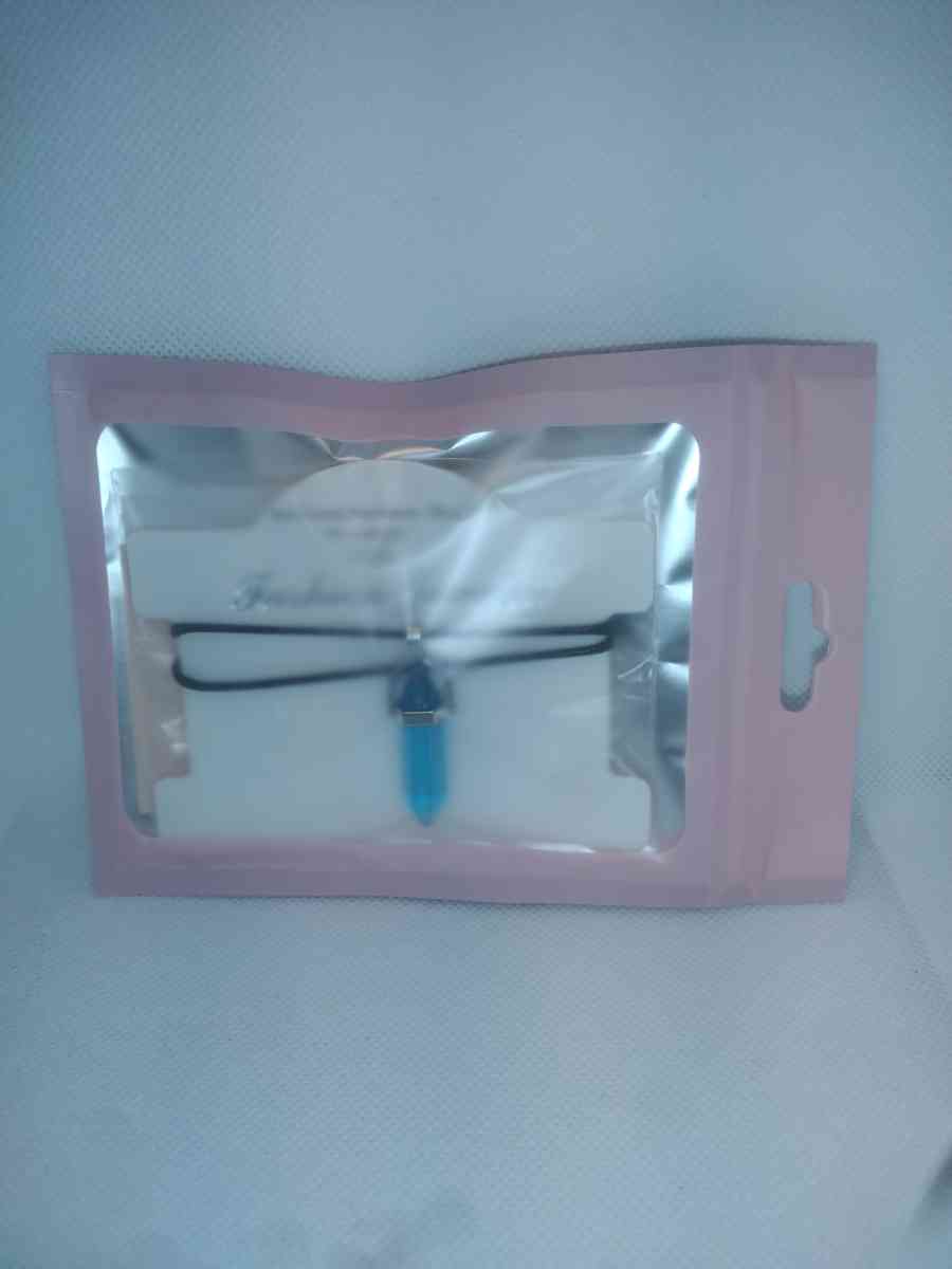 Blue Topaz Glass Pendant Necklace - Roanoke, Virginia - FleaMarketBay