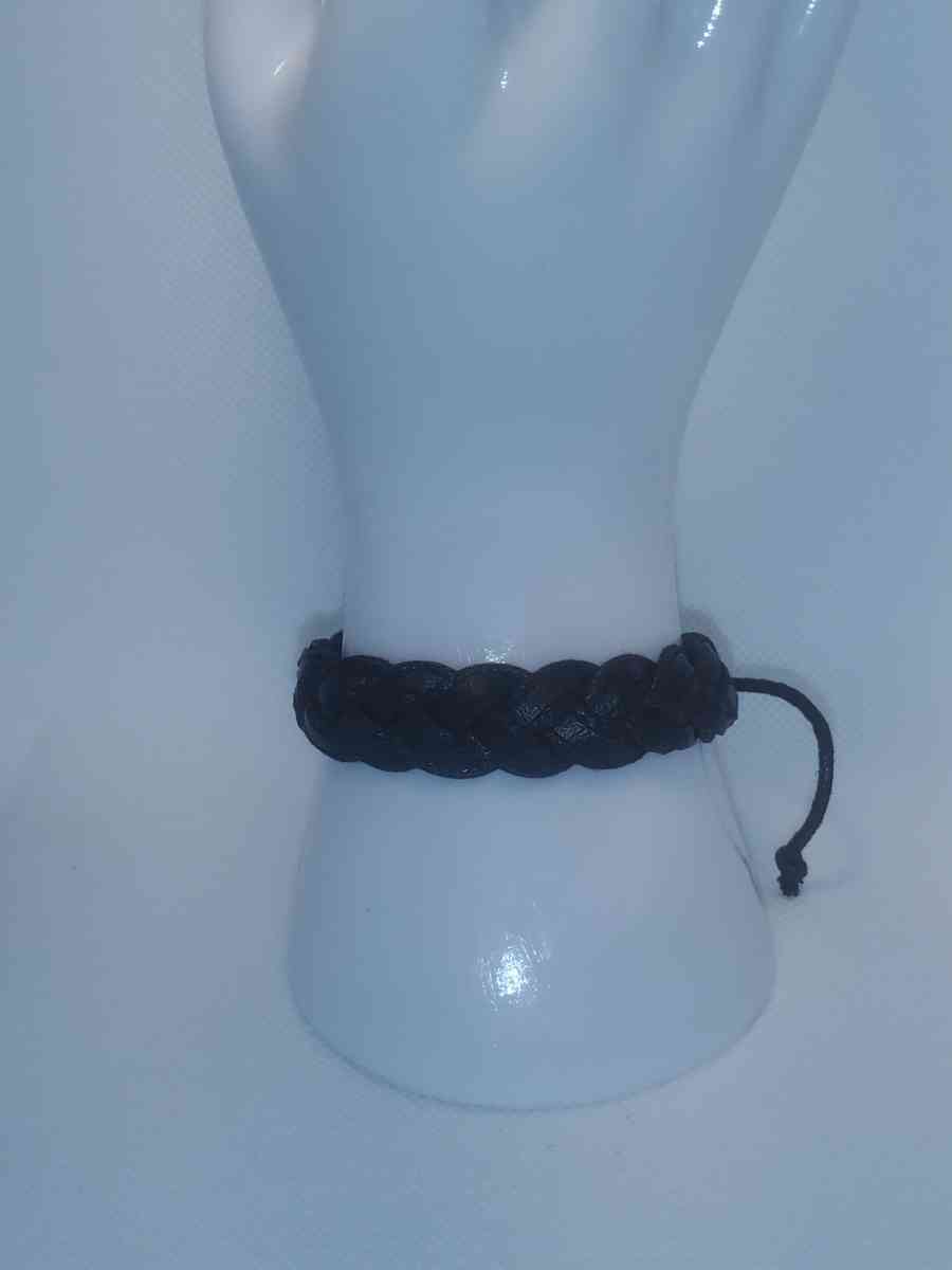 Faux Leather Bracelet braided black - Roanoke, Virginia - FleaMarketBay