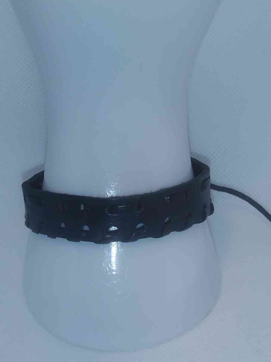 Faux Leather Bracelet straight black - Roanoke, Virginia - FleaMarketBay