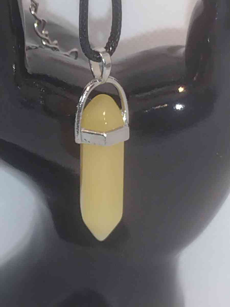 Yellow Topaz Glass Pendant Necklace - Roanoke, Virginia - FleaMarketBay