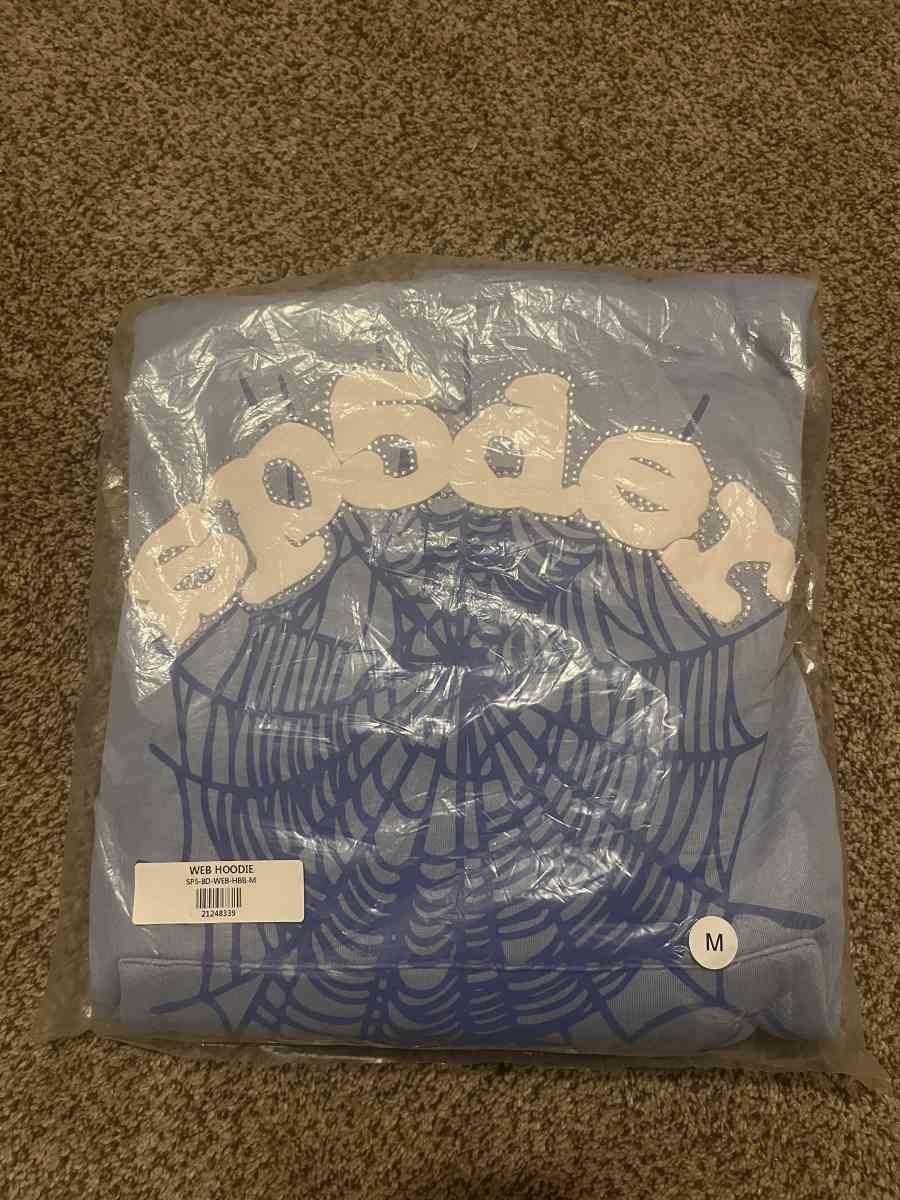SEND BEST OFFER blue Sp5der hoodie size medium - Ankeny, Iowa