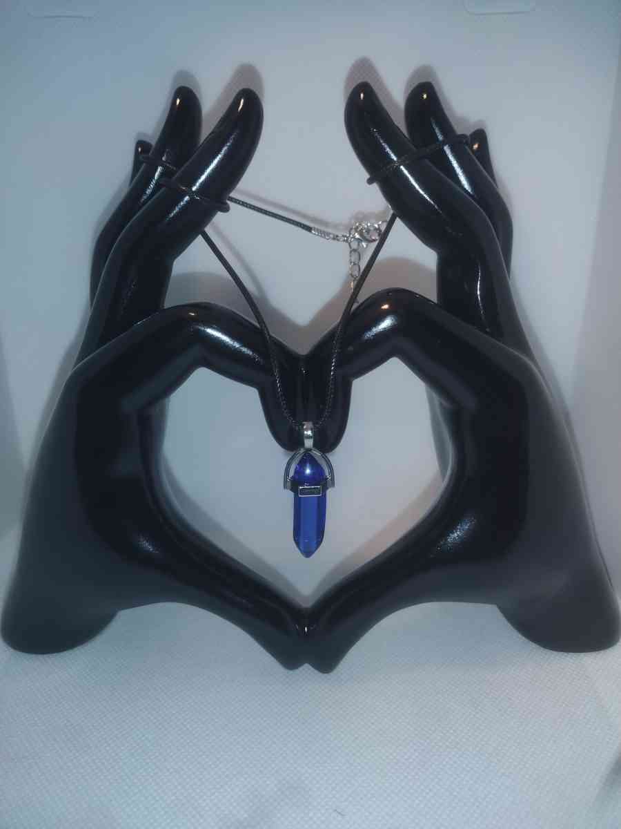 Sapphire Blue Glass Pendant Necklace - Roanoke, Virginia - FleaMarketBay