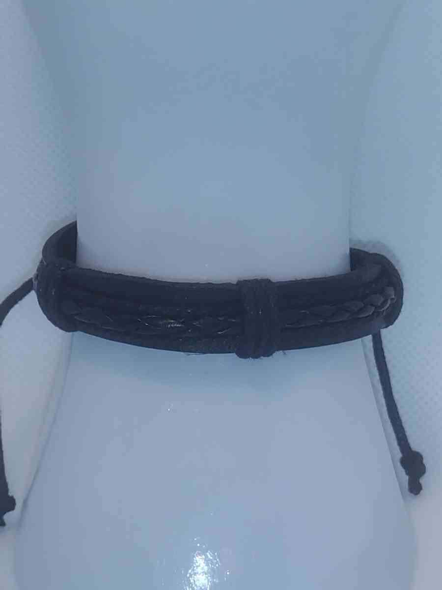 Faux Leather Bracelet braided cord black - Roanoke, Virginia - FleaMarketBay