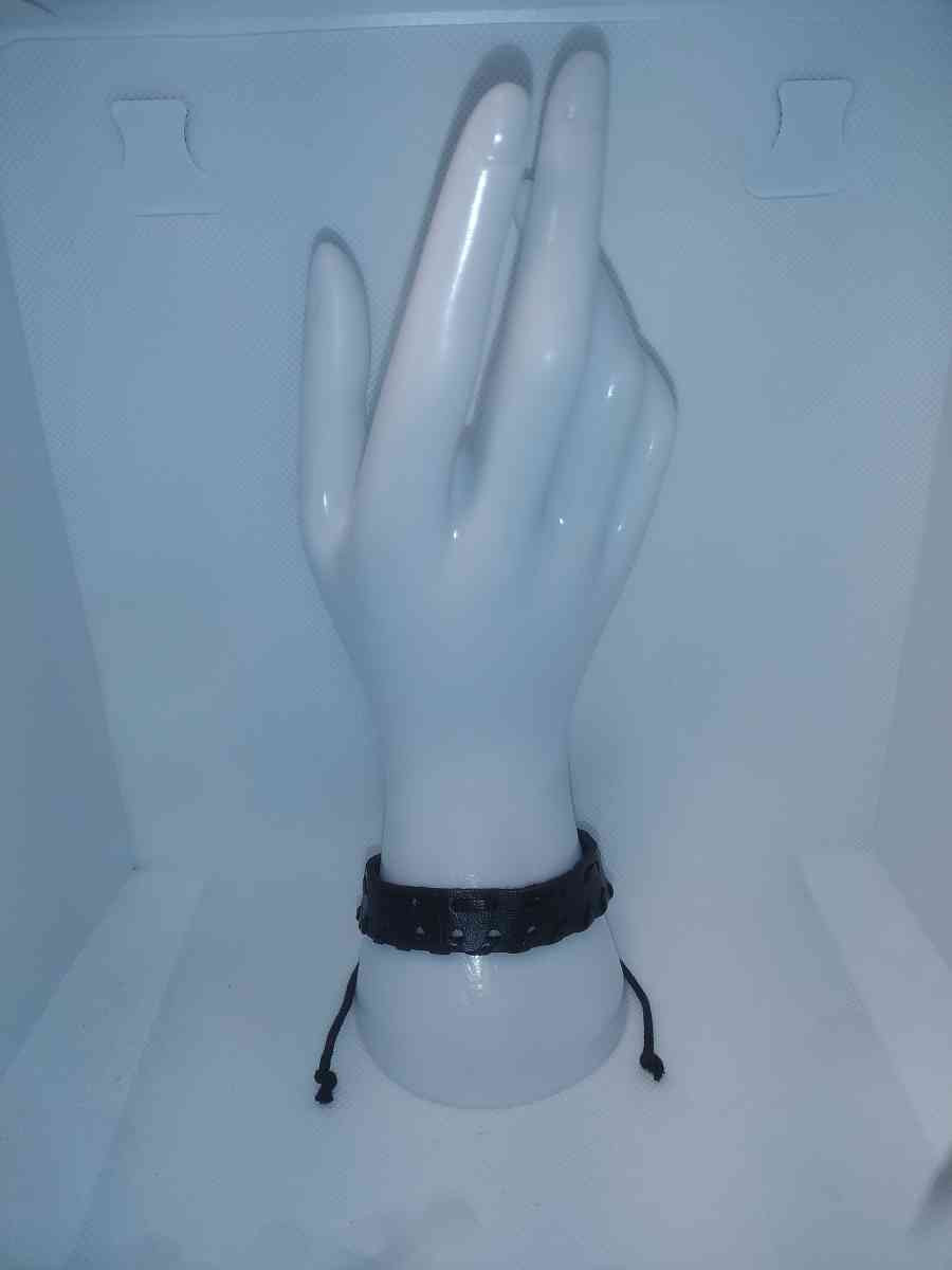 Faux Leather Bracelet straight black - Roanoke, Virginia - FleaMarketBay