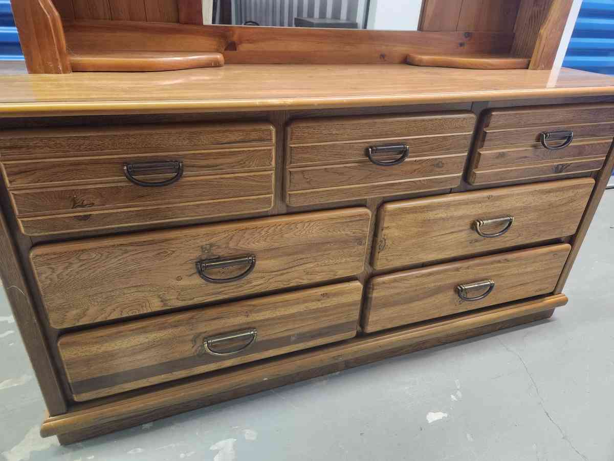 Wooden Hutch Mirror - Plant City, Florida - FleaMarketBay