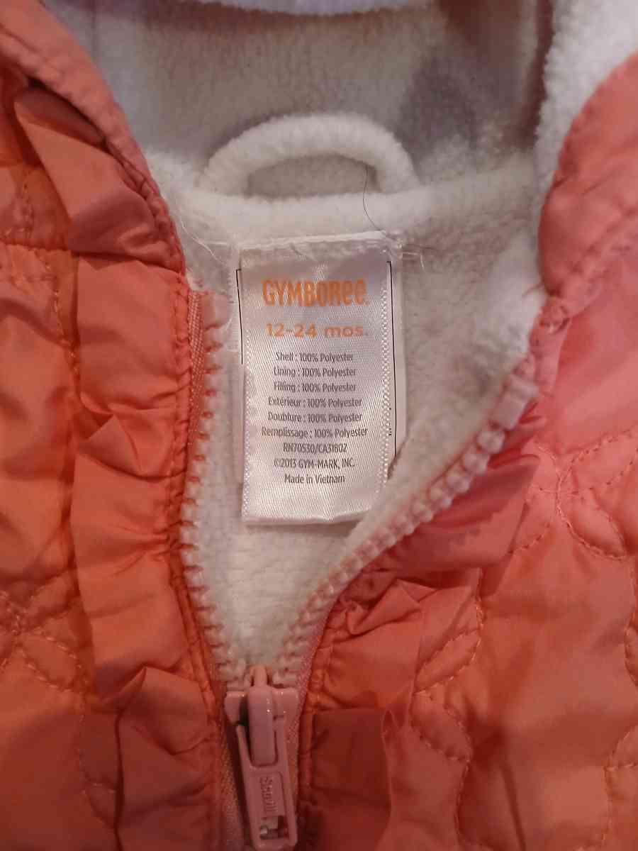 Gymboree Toddler Girls Peach Quilted Hooded Vest - Demopolis, Alabama - FleaMarketBay