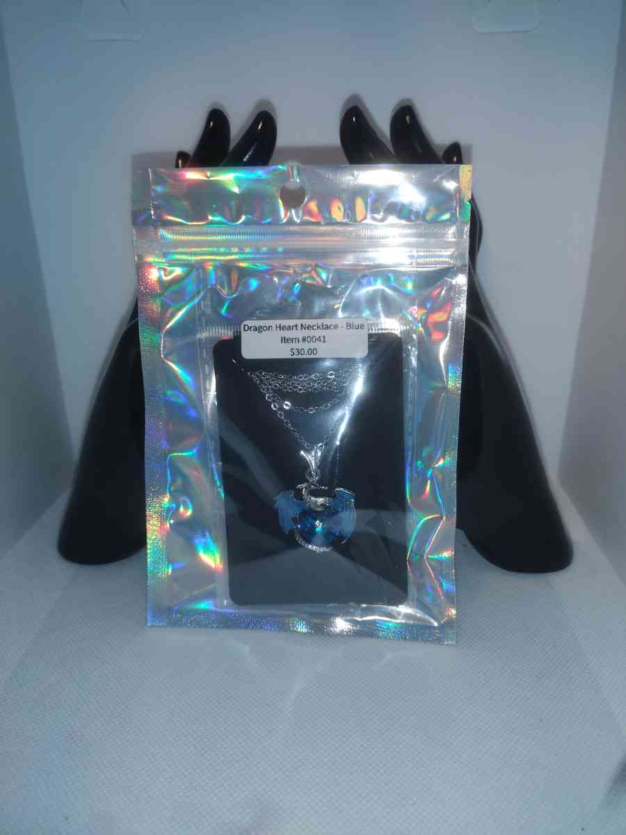 Dragon Heart Rhinestone Necklace Blue - Roanoke, Virginia - FleaMarketBay