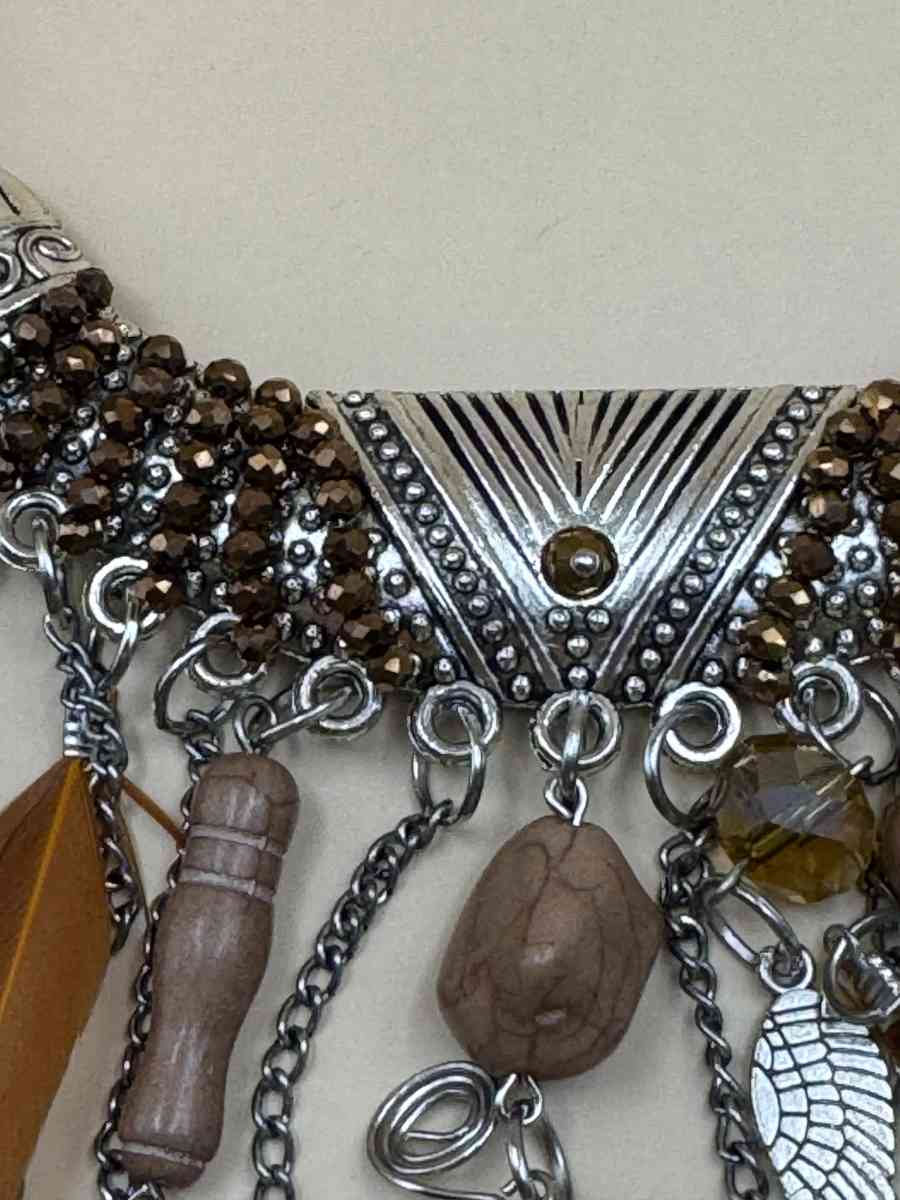 2037ITT Bohemian Style Necklace With Multilayers And Feather - Gallatin, Tennessee - FleaMarketBay