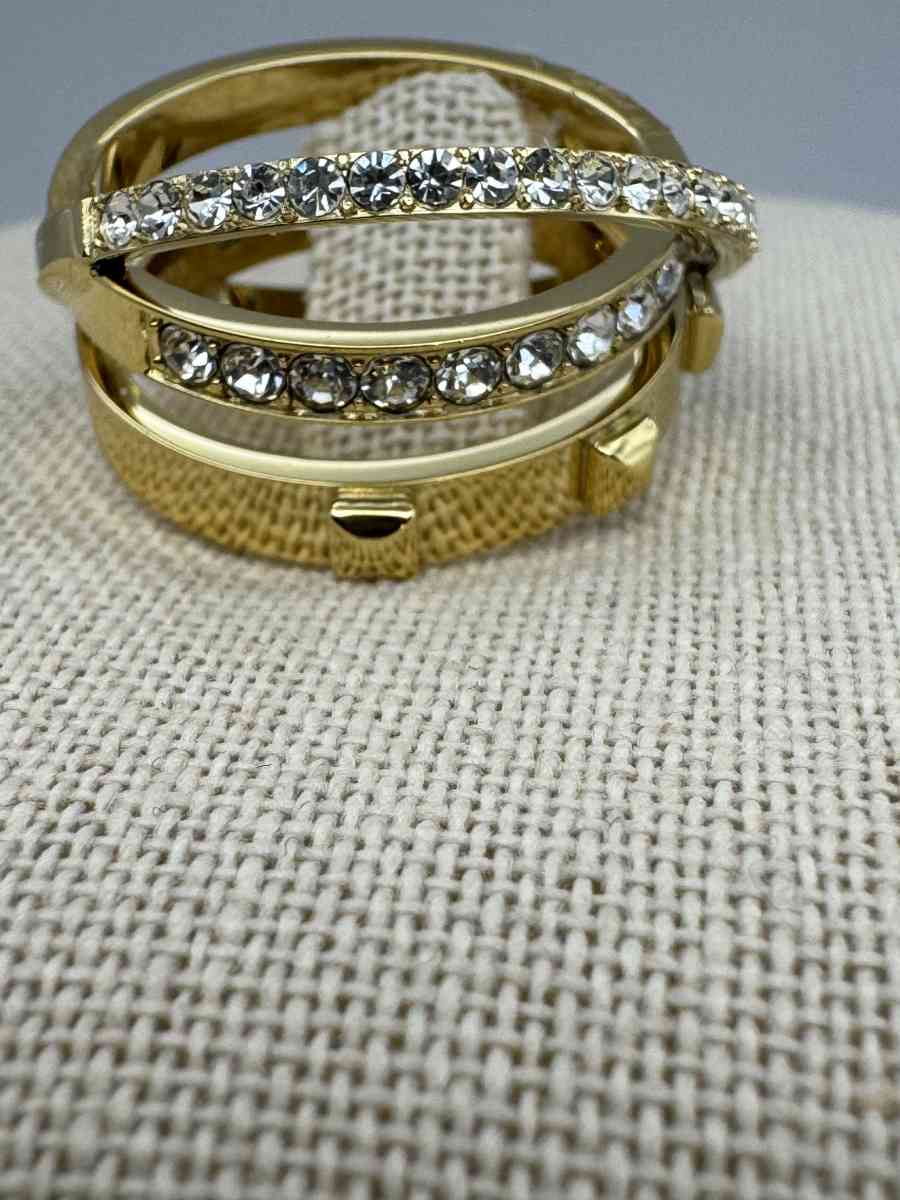1044HCRA Michael Kors Goldtone Triple Ring Crystals Astro Ri - Gallatin, Tennessee - FleaMarketBay