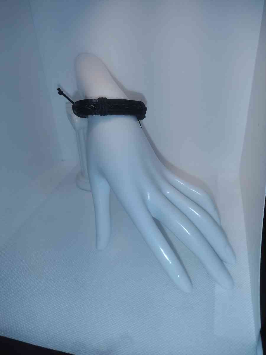 Faux Leather Bracelet braided cord black - Roanoke, Virginia