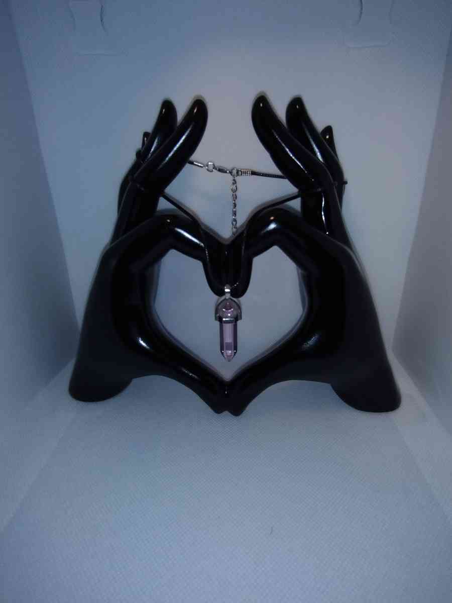 Rose Quartz Glass Pendant Necklace - Roanoke, Virginia - FleaMarketBay