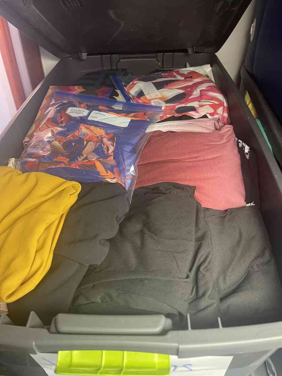 huge 45 gallon bin of womens tops L and up - Lyndhurst, New Jersey - FleaMarketBay