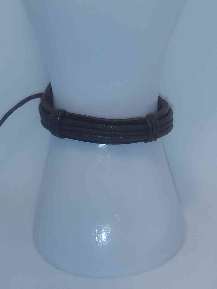 Faux Leather Bracelet 3 Cord Brown - Roanoke, Virginia - FleaMarketBay