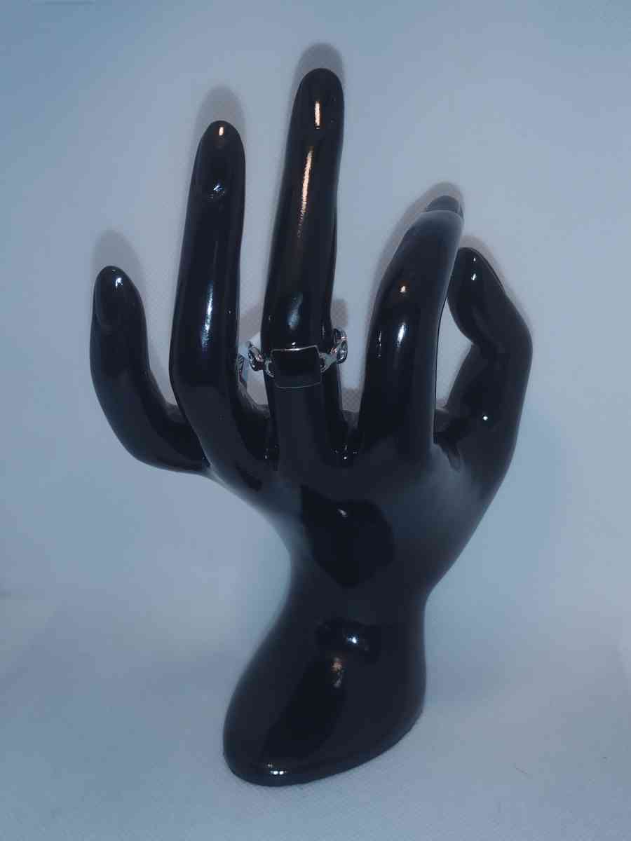 Black Square Chain Retro Geometric Ring - Roanoke, Virginia