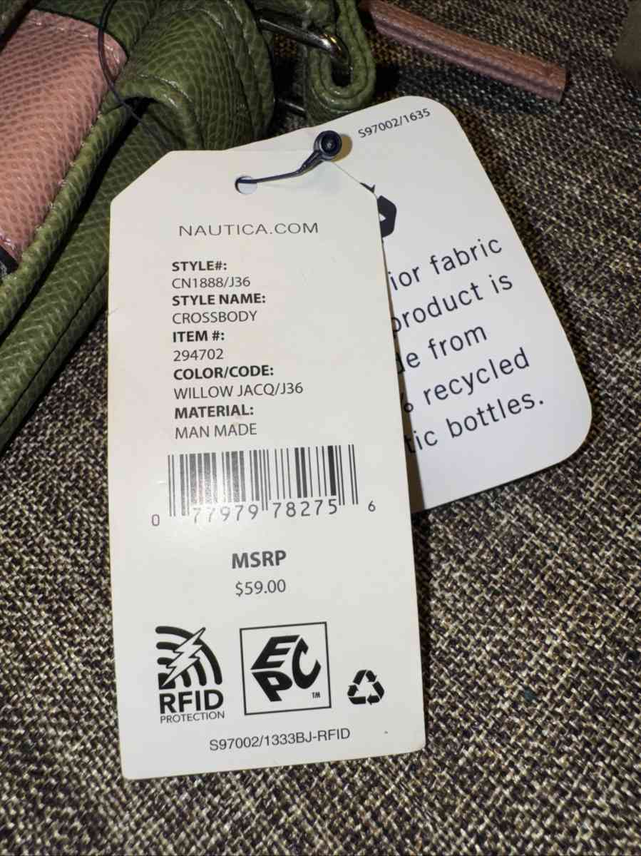 2002MSS Nautica  Womens Crossbody Bag Zipper Bag Color Willo - Gallatin, Tennessee - FleaMarketBay