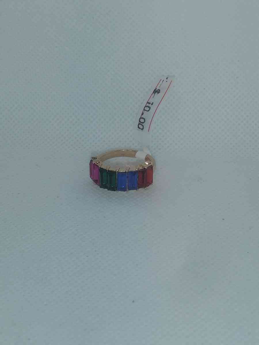 Straight Multicolor Chic Rhinestone Ring - Roanoke, Virginia - FleaMarketBay