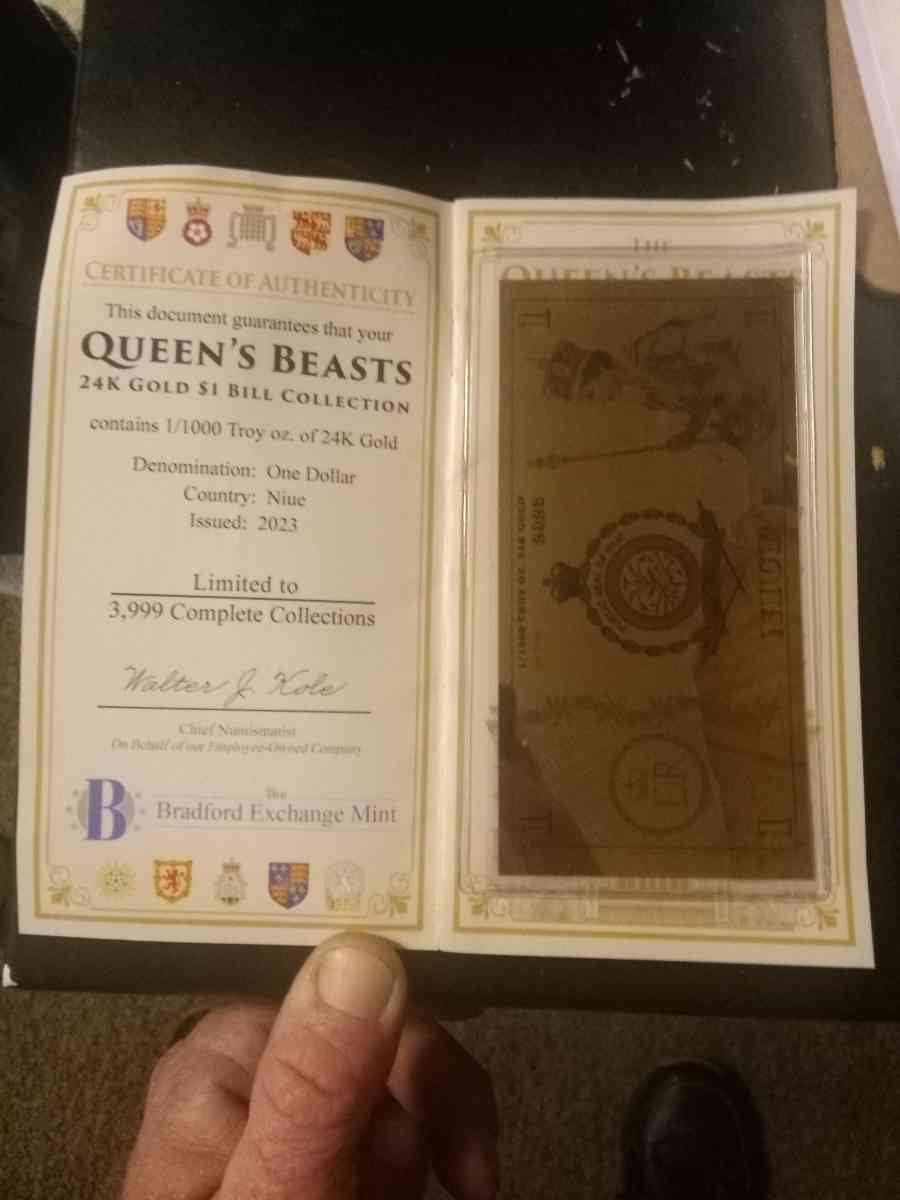 QUEENS BEAST 24K LEGAL TENDER WITH AUTHENTICITY - Cocoa, Florida