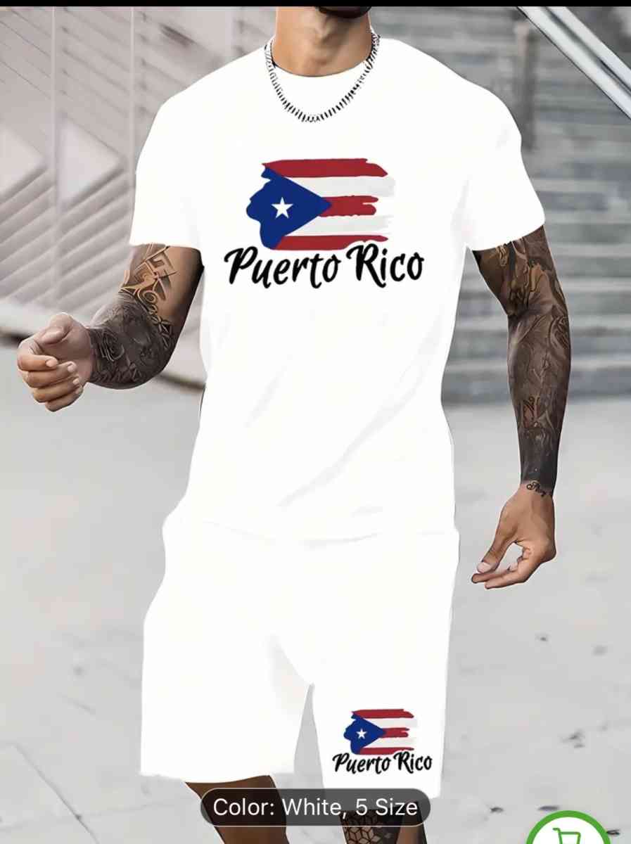 Puerto Rico Print Comfy Casual Wear Set  Soft Breathable Sho - Rochelle Park, New Jersey
