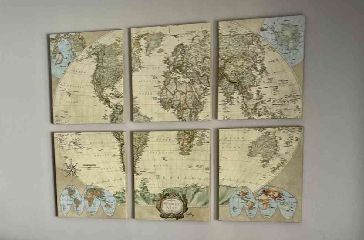 vintage world map art - Tempe, Arizona