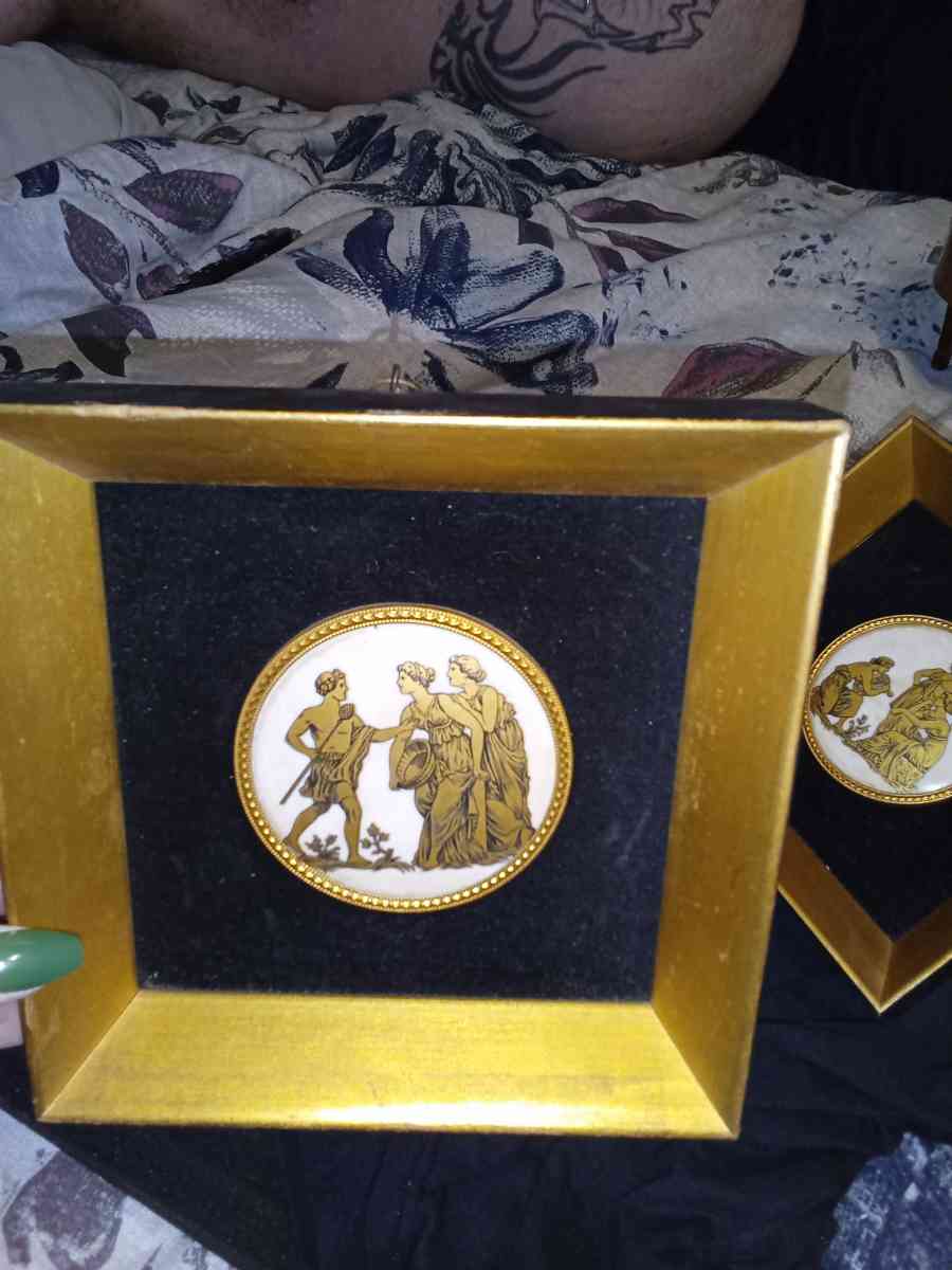 Two Neoclassical Platter Pictures - Avon Park, Florida - FleaMarketBay