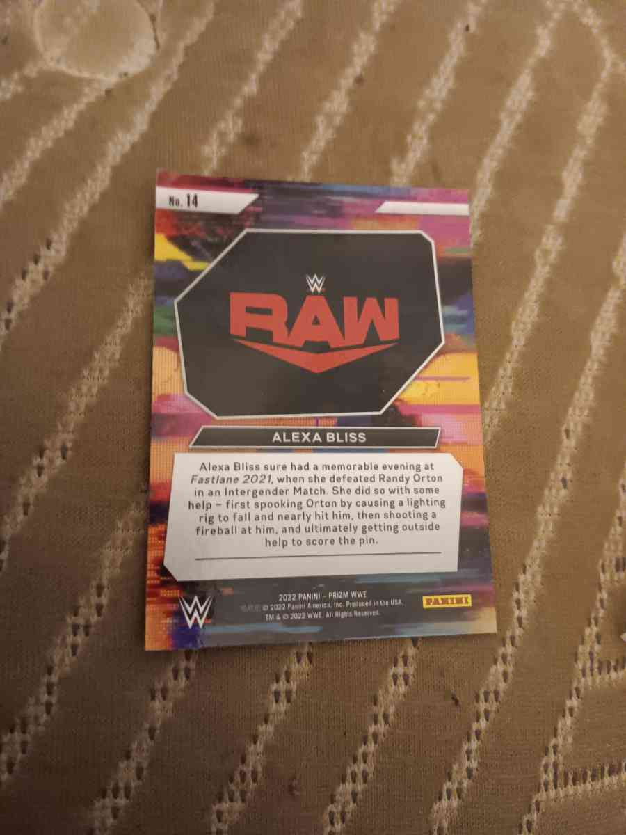 rare 2022 limited edition prism wwe raw alexa bliss card - Jermyn, Pennsylvania - FleaMarketBay