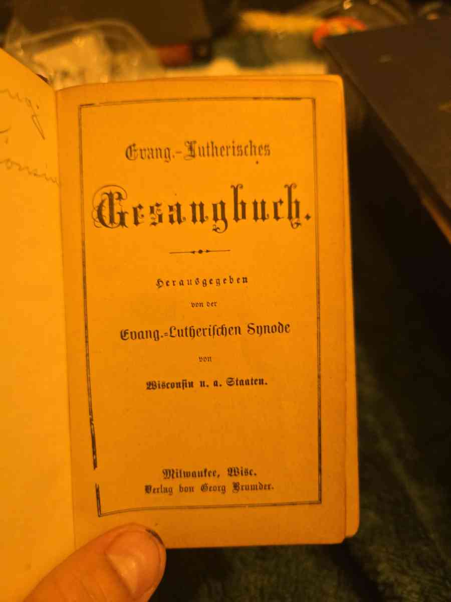 1886 german evangelical Lutheran hymnal - Springfield, Illinois - FleaMarketBay