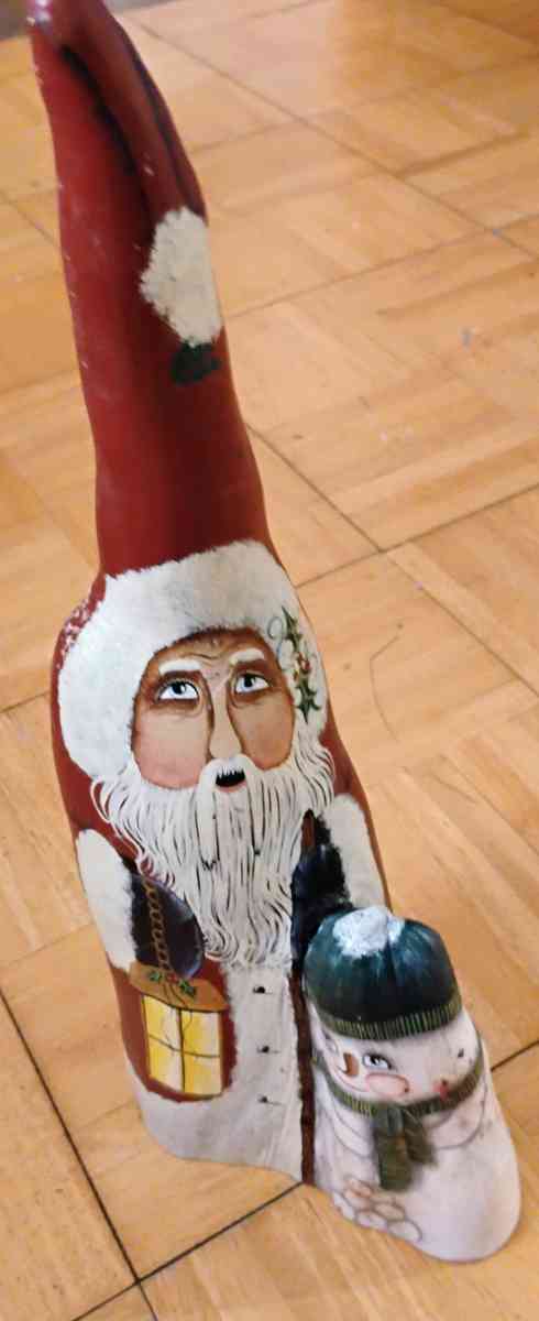 Hand painted Santa Claus  Snowman Cypress knee - Cut Off, Louisiana