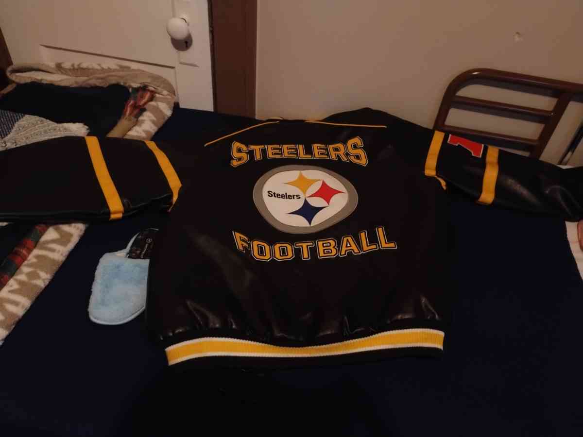 NFL licensed leather Steelers full zip jacket - Washington Court House, Ohio - FleaMarketBay