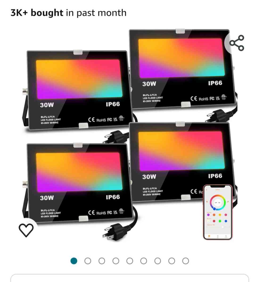 Color Changing LED Flood Lights  Bluetooth - Levittown, Pennsylvania - FleaMarketBay