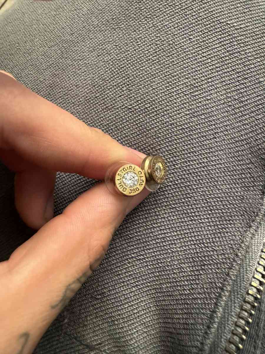 Bullet diamond earrings - Aguila, Arizona - FleaMarketBay