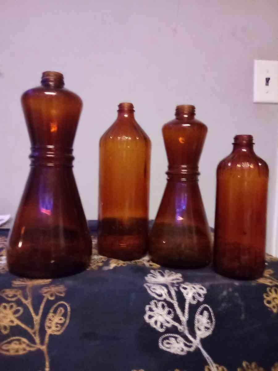 old Vintage Glass Brown Bottles Clorox and Wesson oil - Woodruff, South Carolina