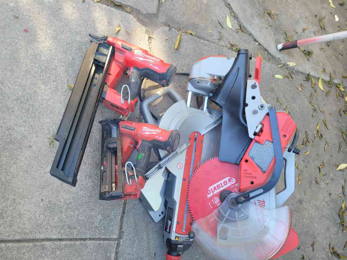 milwaukee 12  miter saw framing nailer and finishing nail gu - Los Angeles, California - FleaMarketBay