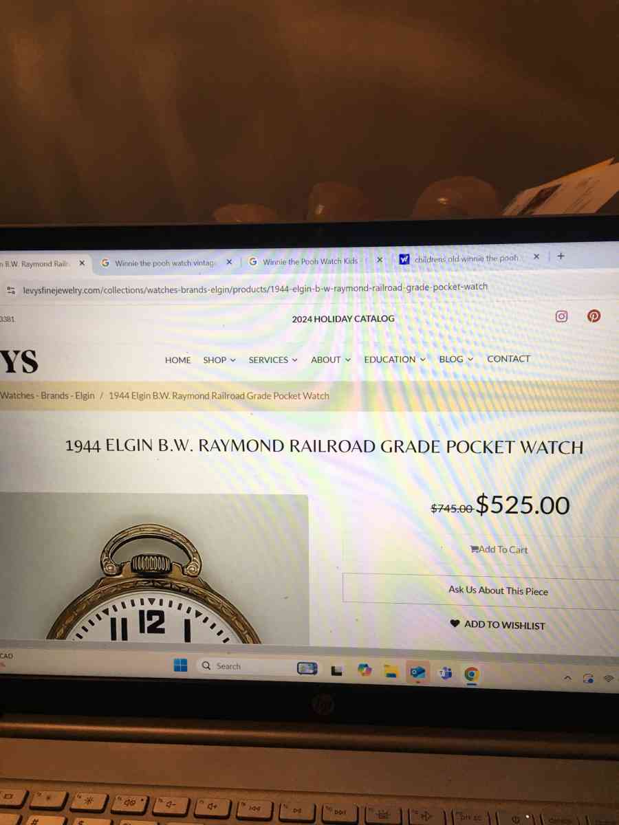 1944 Elgin BW Raymond Railroad Grade Pocket Watch - Newport Beach, California - FleaMarketBay