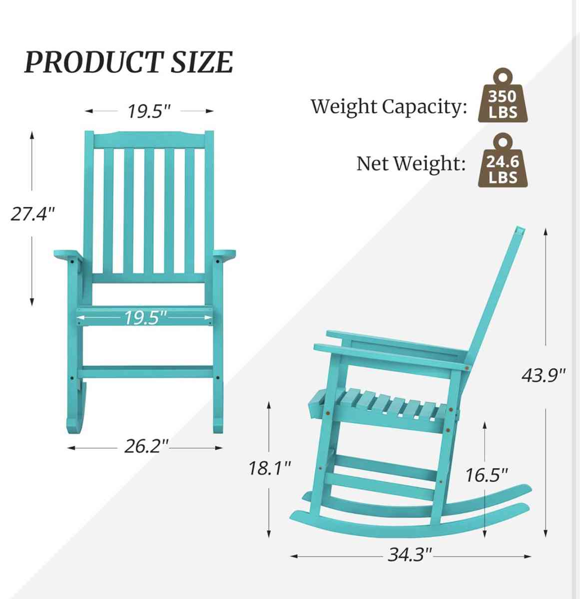 Set of 2 Turquoise Rocking Chairs - Tempe, Arizona - FleaMarketBay