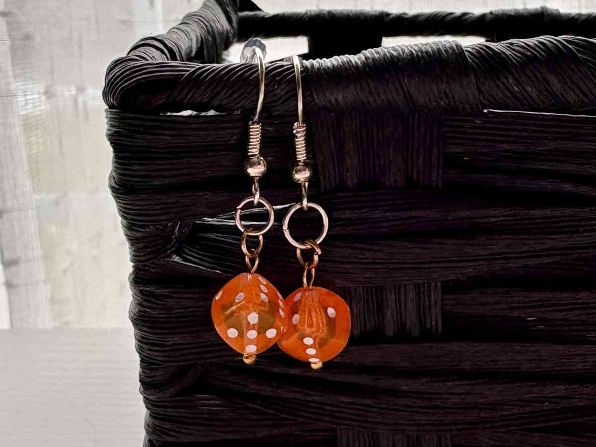 Orange Dice Earrings - Fort Wayne, Indiana