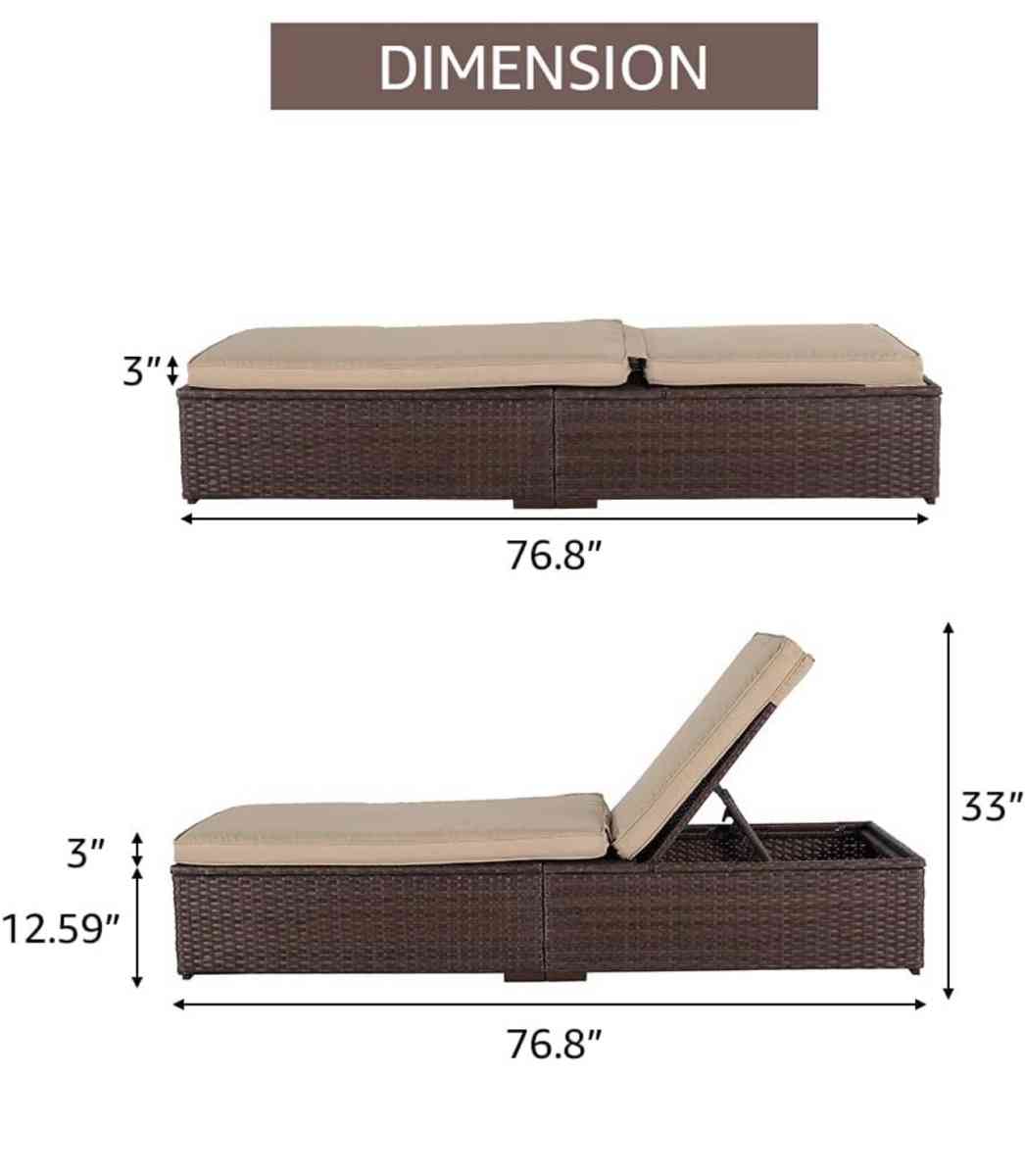 outdoor wicker chaise lounge set - Tempe, Arizona - FleaMarketBay