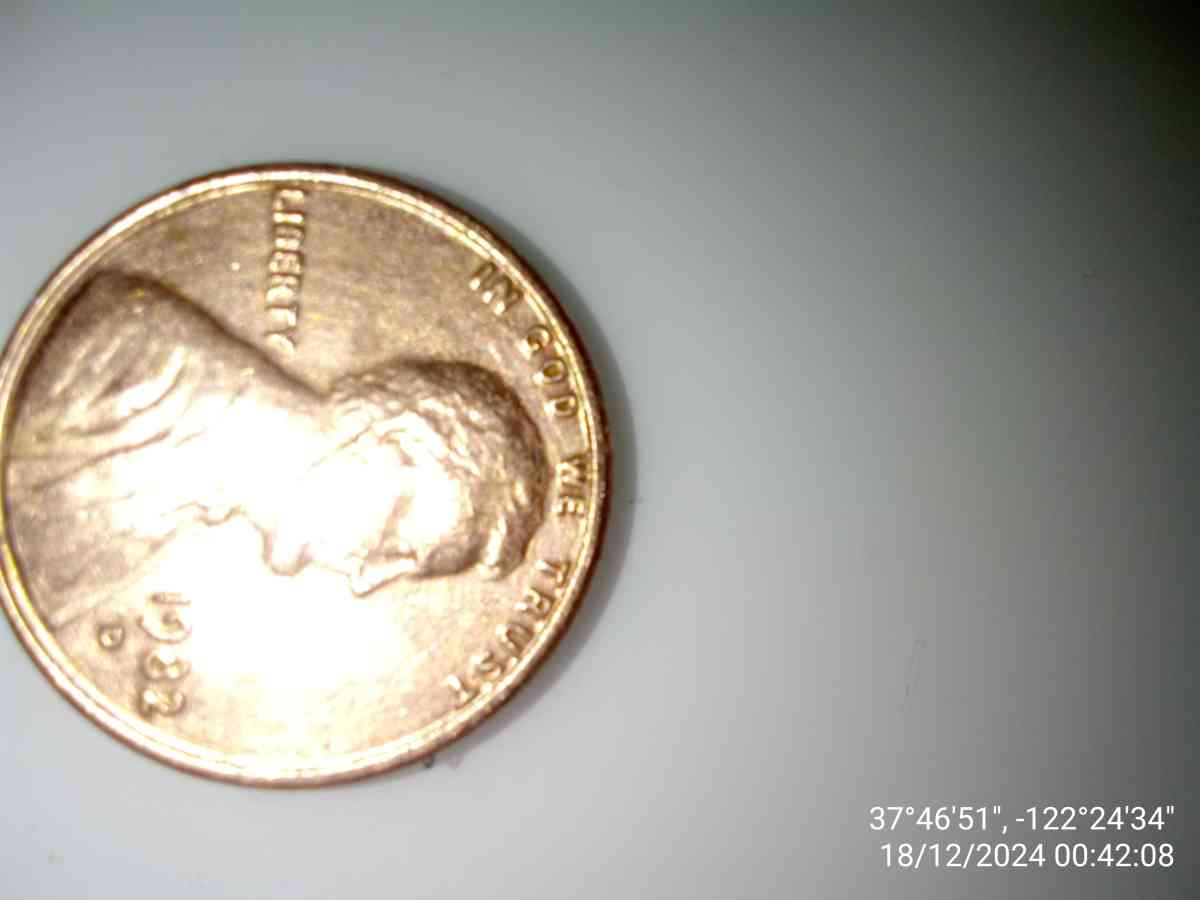 1982 filled D penny with date stamp error - San Francisco, California - FleaMarketBay