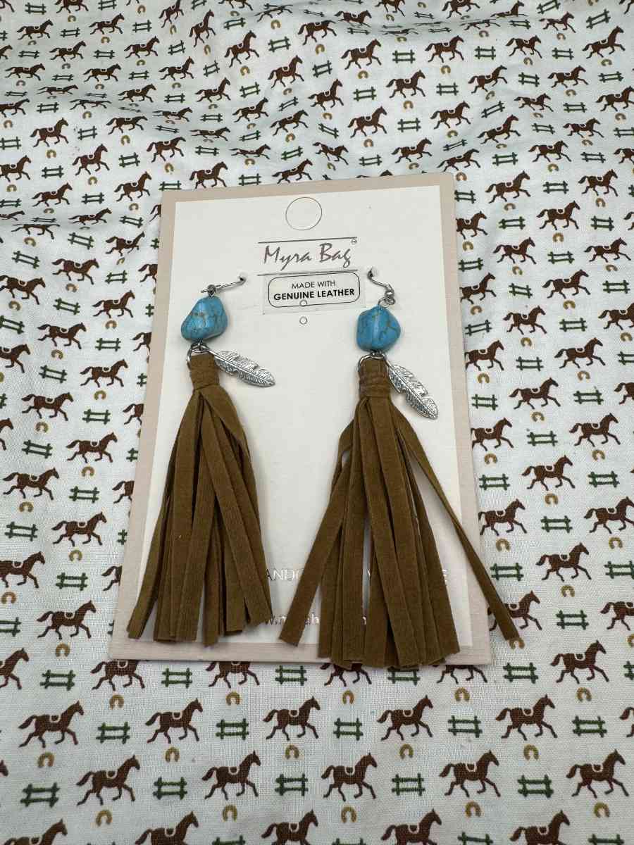 3002COI Myra Bag Musafir  Earrings Fringe Leather Tassel Ear - Gallatin, Tennessee
