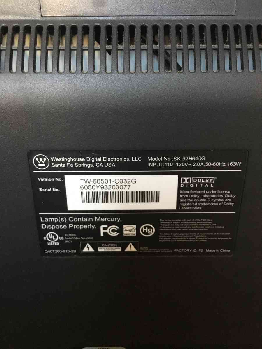 32 inch Westinghouse flat screen TV - Newport Beach, California - FleaMarketBay