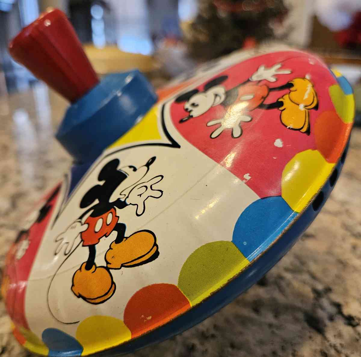 Vintage 1975 Disney Mickey Mouse Tin Litho Spinning top - Kearneysville, West Virginia - FleaMarketBay